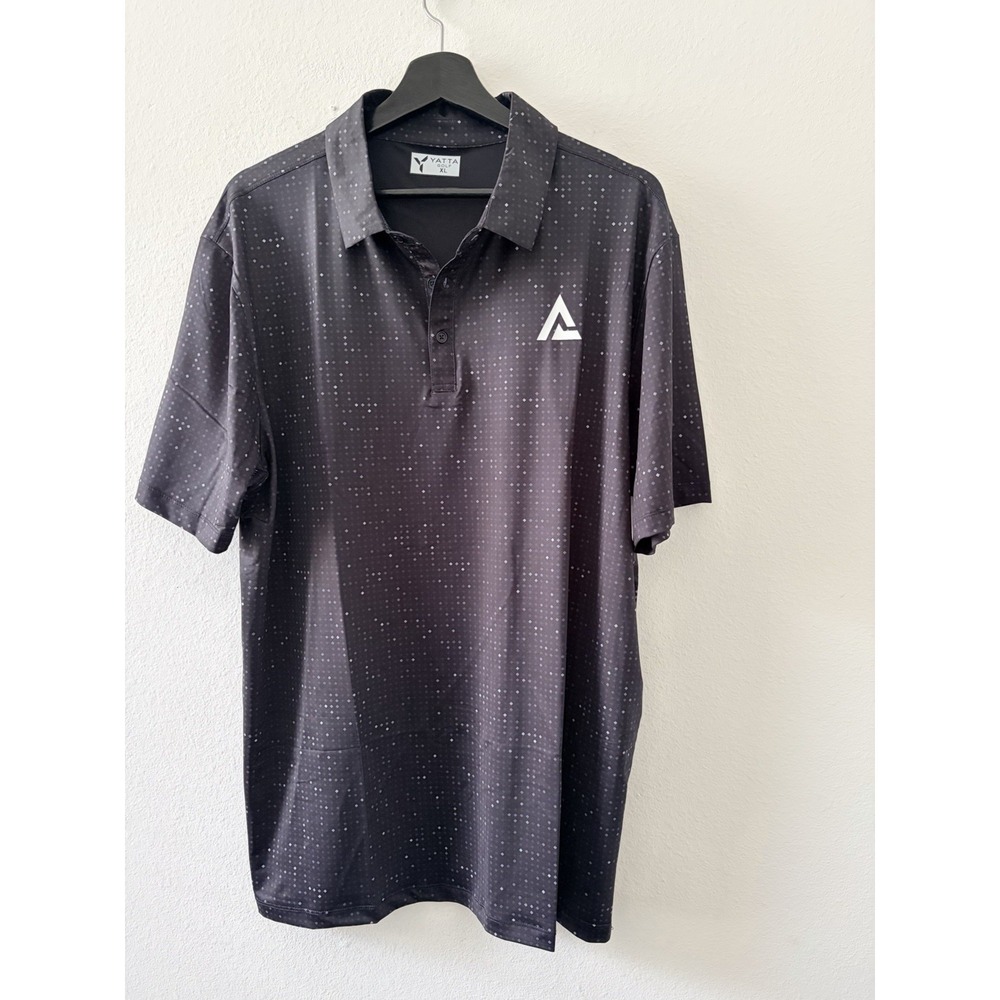 Mens Yatta Golf Polo XL Black Geometric Dot Think Bigger Athletic Performance